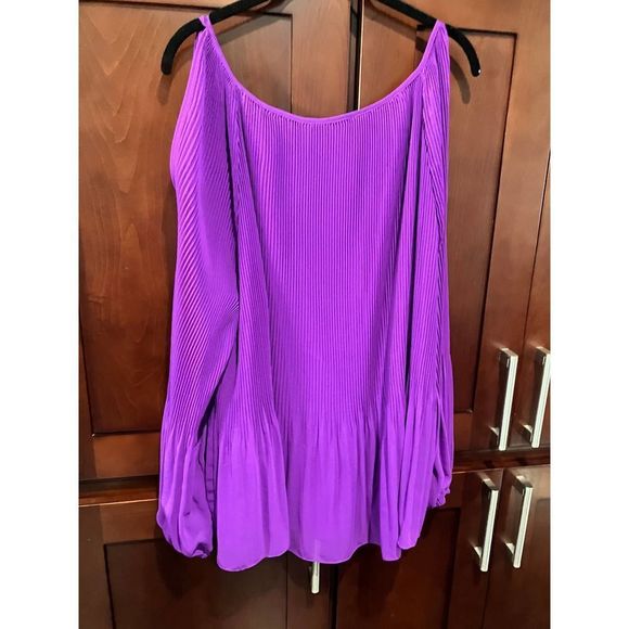 INC Purple Flowing Blouse 3X! - Picture 3 of 8
